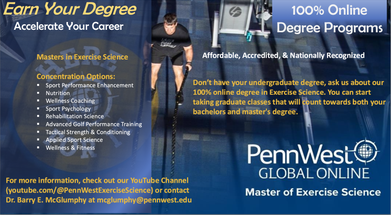 Penn West Offers Accelerated Master’s Program in Exercise Science by Jessica Wheeler